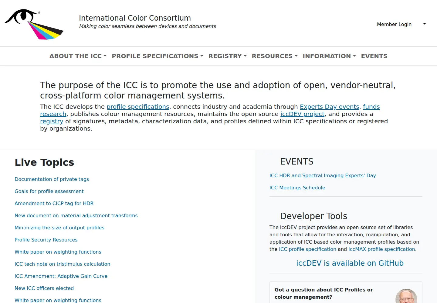 Screenshot of color.org