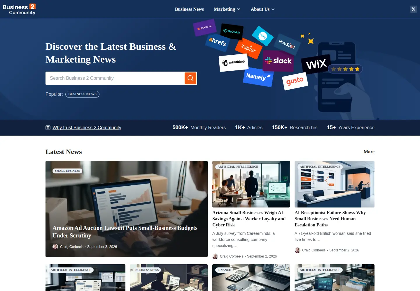 Screenshot of business2community.com