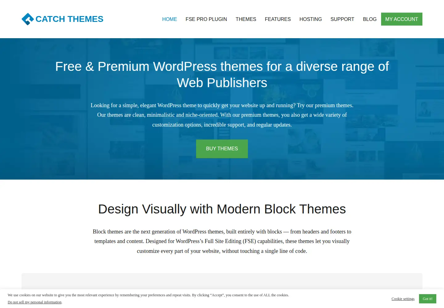 Screenshot of catchthemes.com