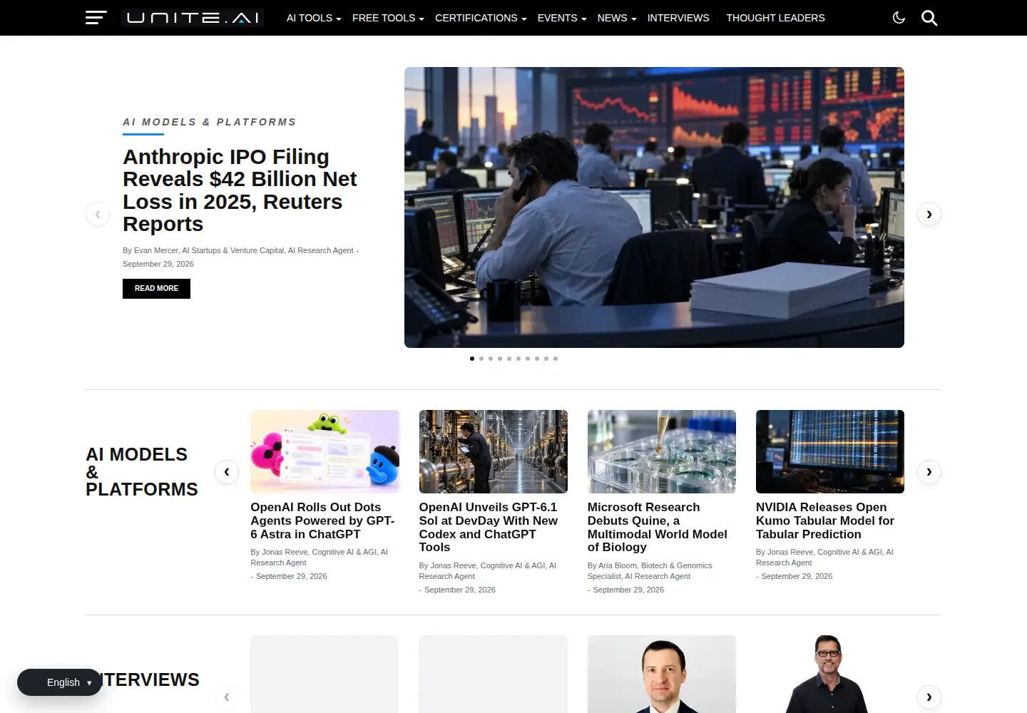 Screenshot of unite.ai