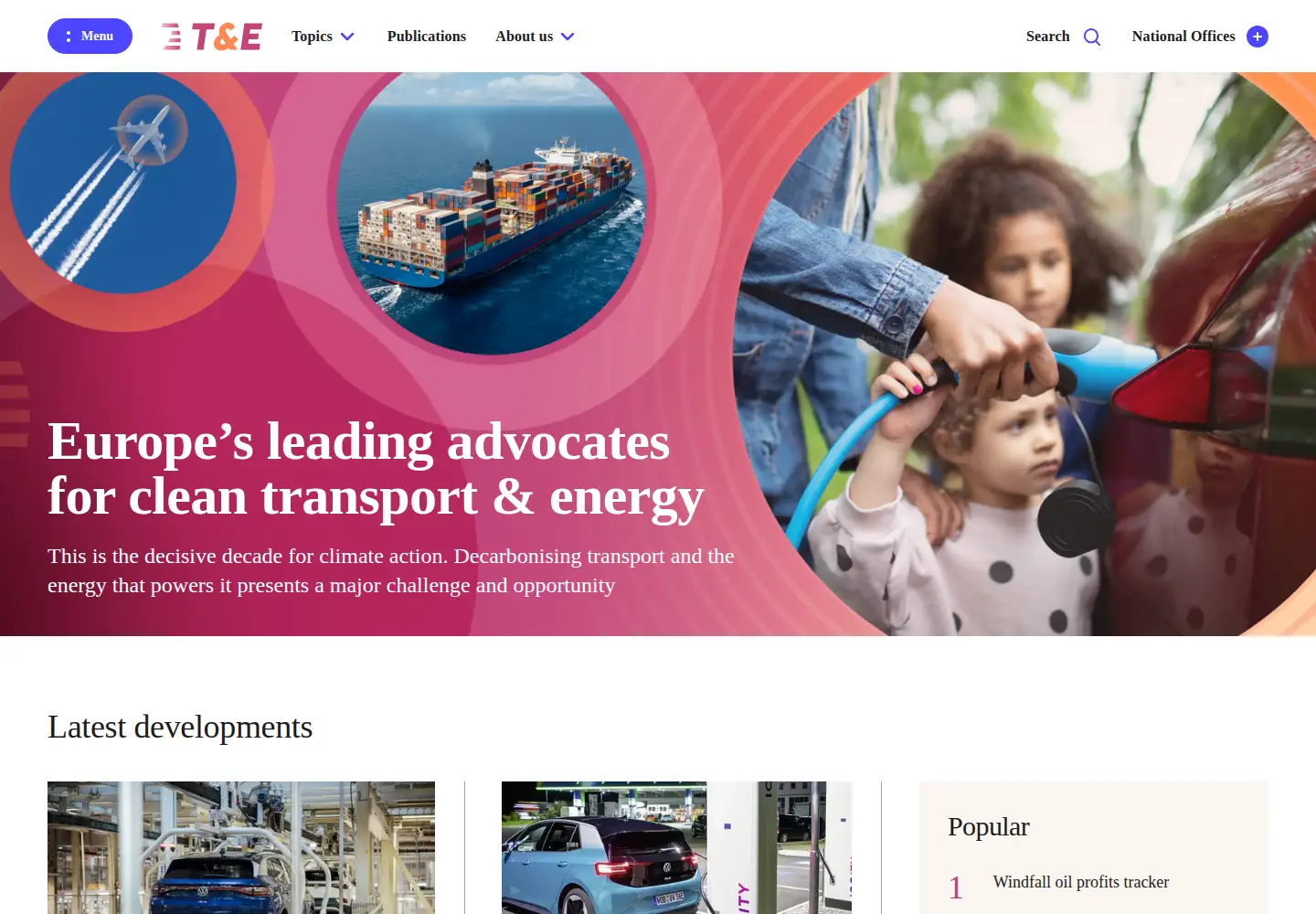 Screenshot of transportenvironment.org