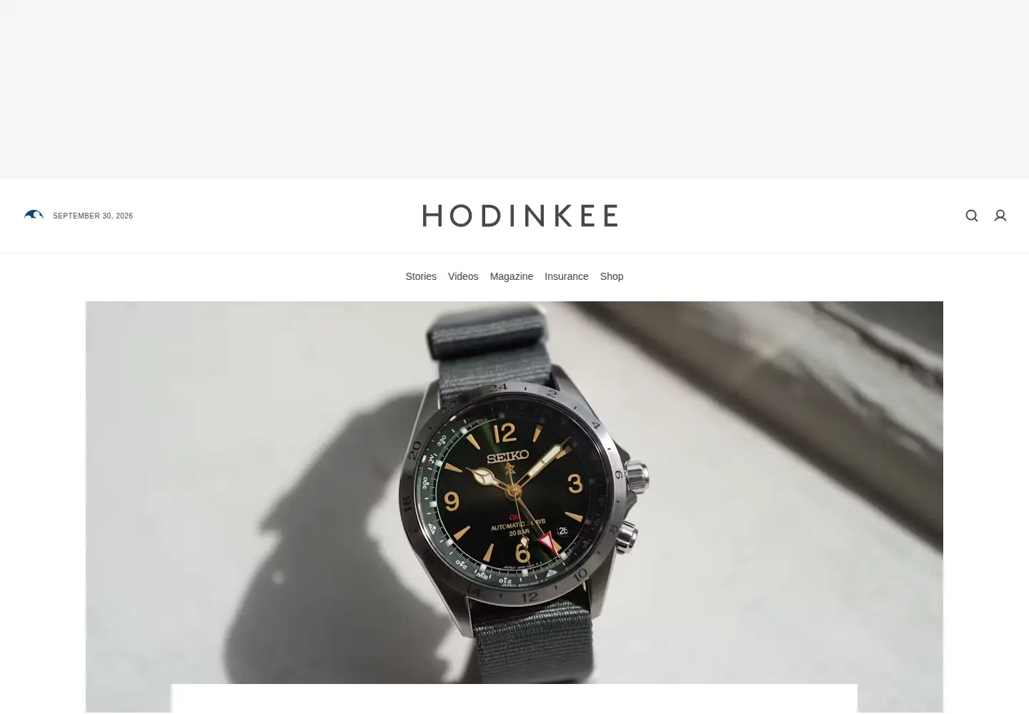 Screenshot of hodinkee.com