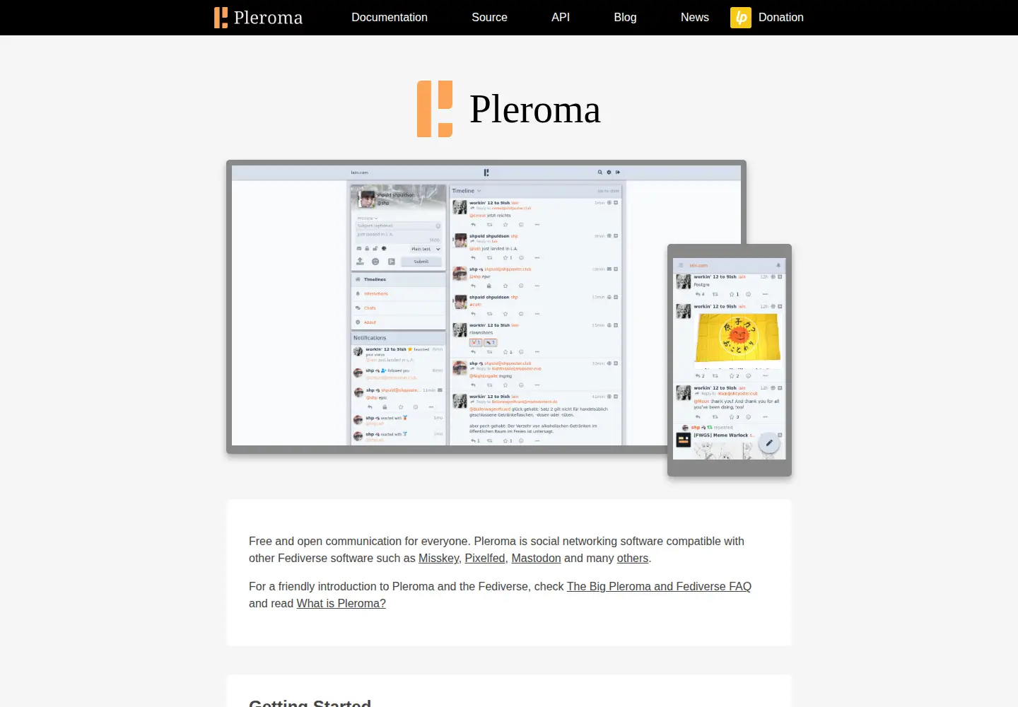 Screenshot of pleroma.social