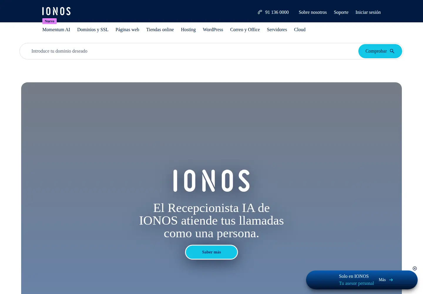 Screenshot of ionos.es
