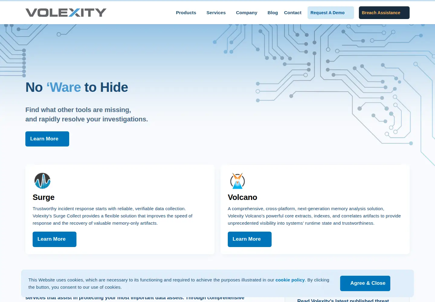 Screenshot of volexity.com