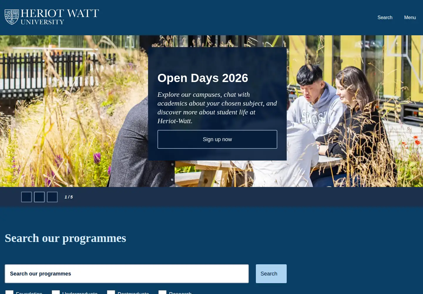 Screenshot of hw.ac.uk