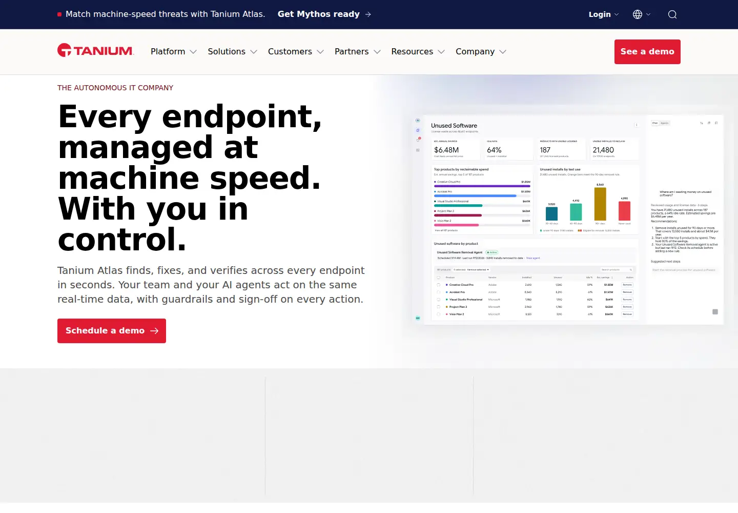 Screenshot of tanium.com