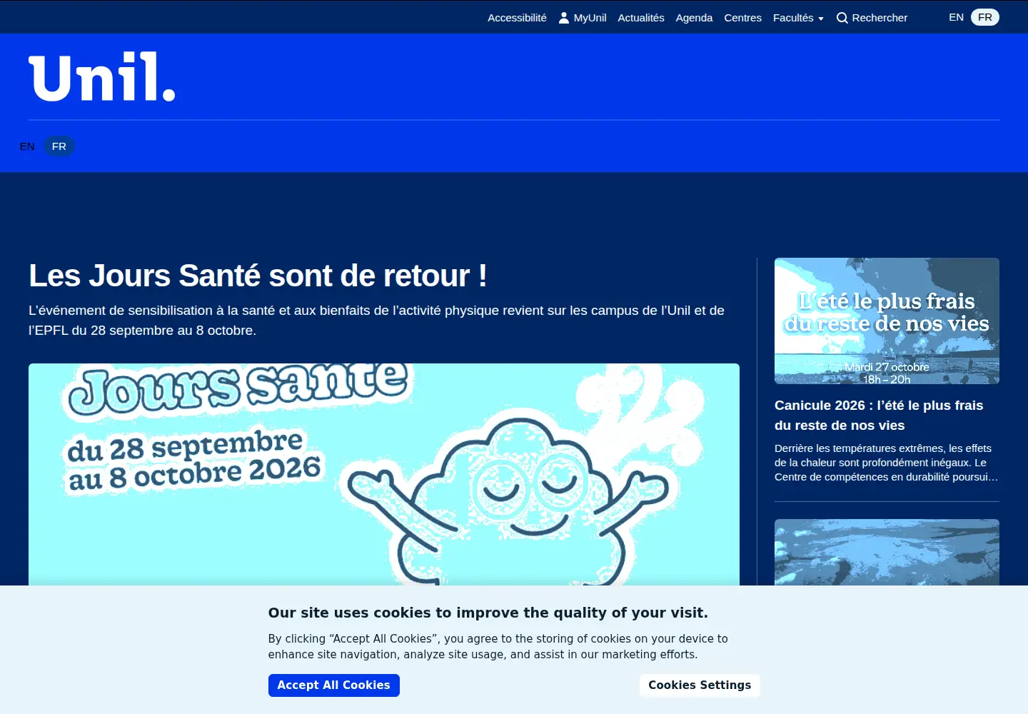 Screenshot of unil.ch