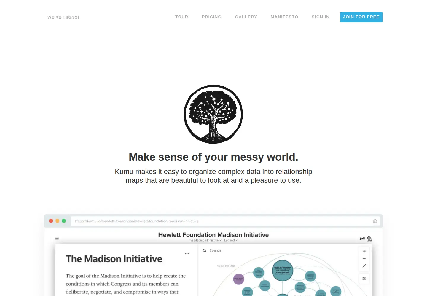 Screenshot of kumu.io