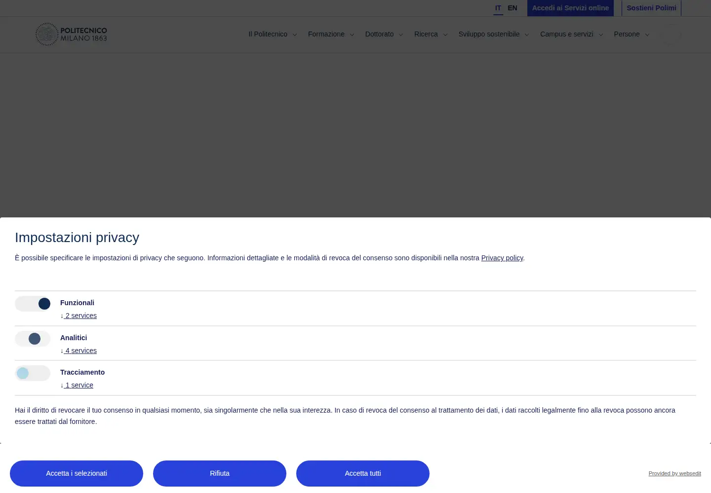 Screenshot of polimi.it