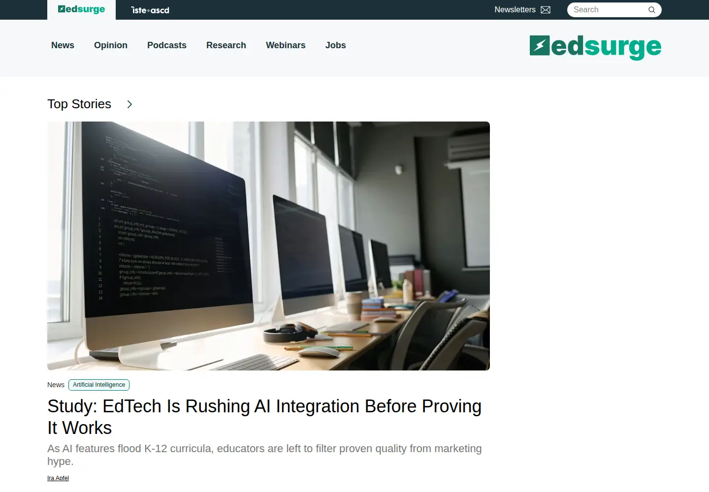 Screenshot of edsurge.com