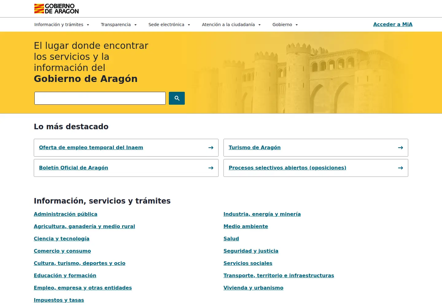 Screenshot of aragon.es