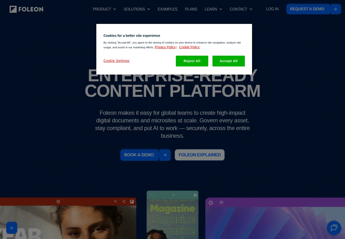Screenshot of foleon.com