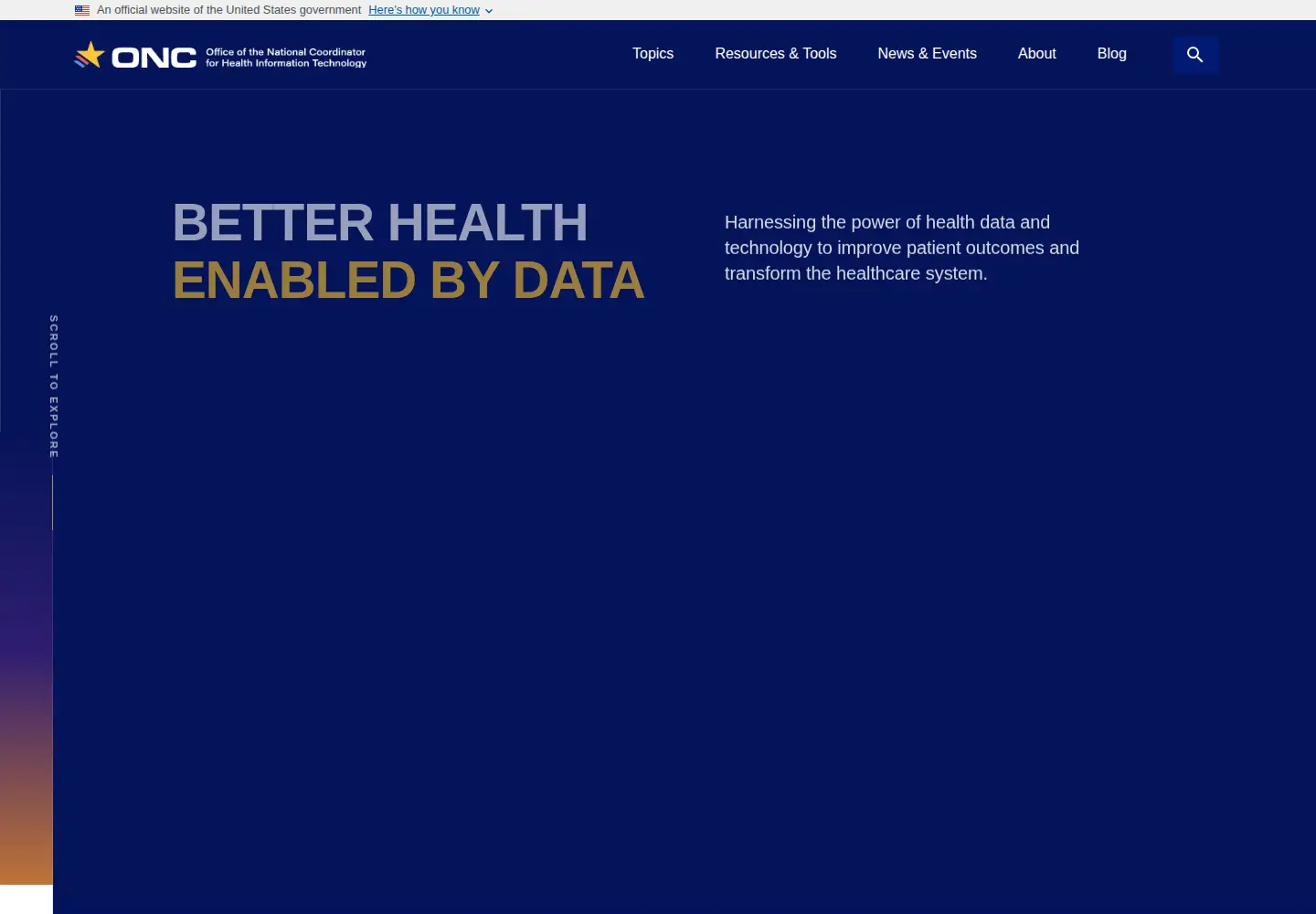 Screenshot of healthit.gov