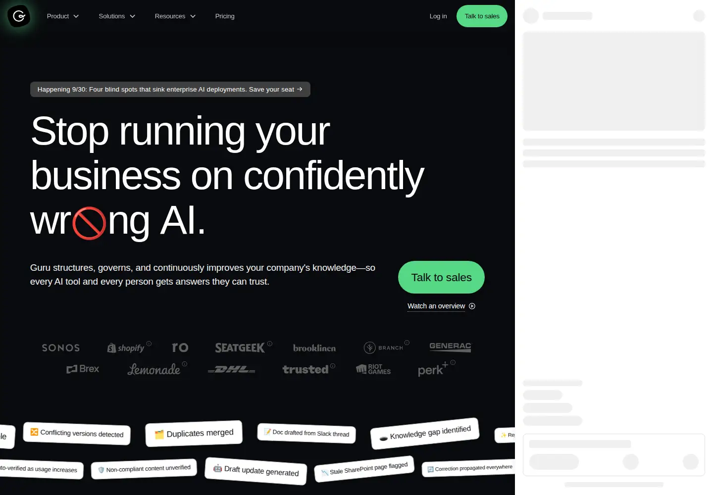 Screenshot of getguru.com