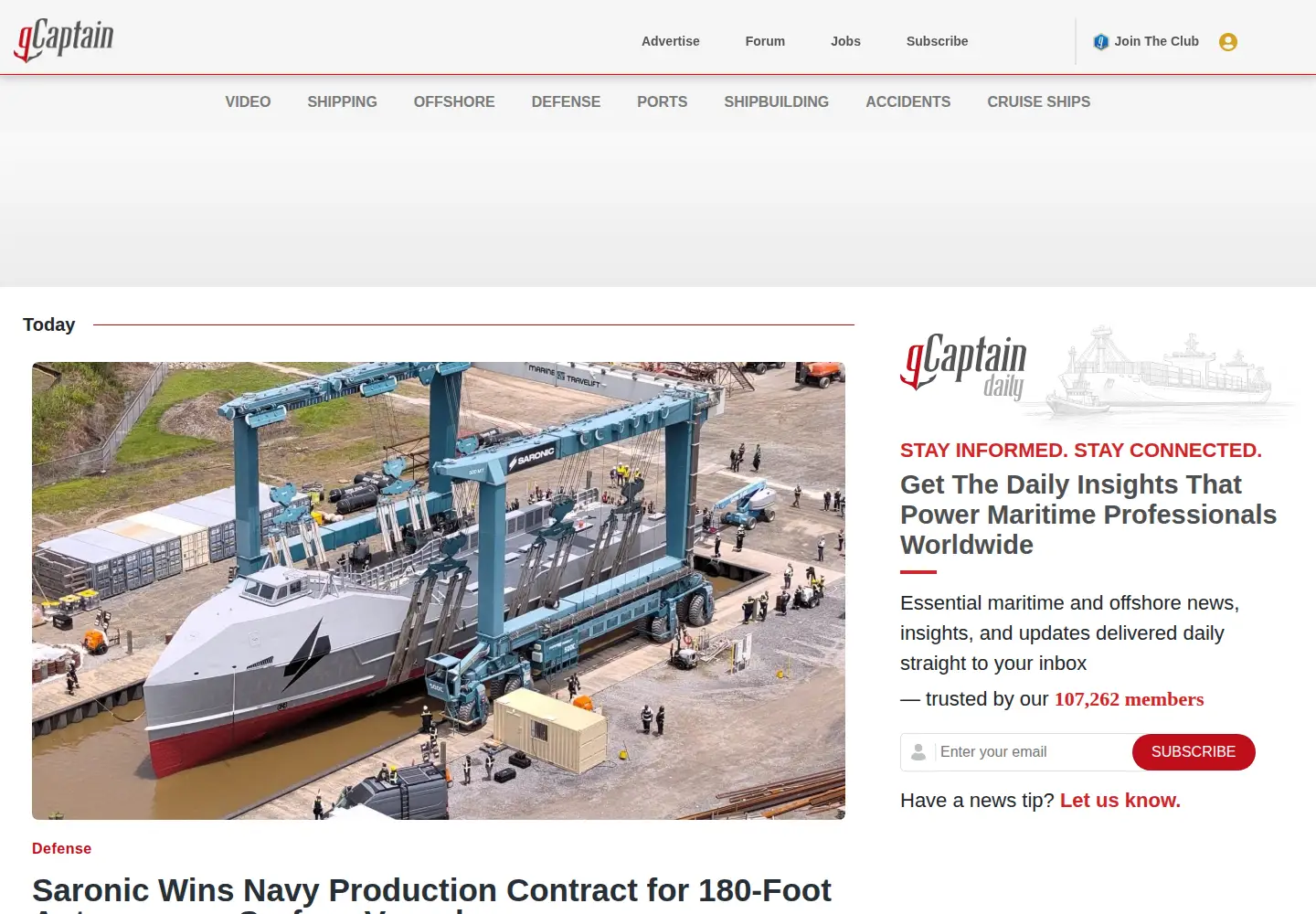 Screenshot of gcaptain.com
