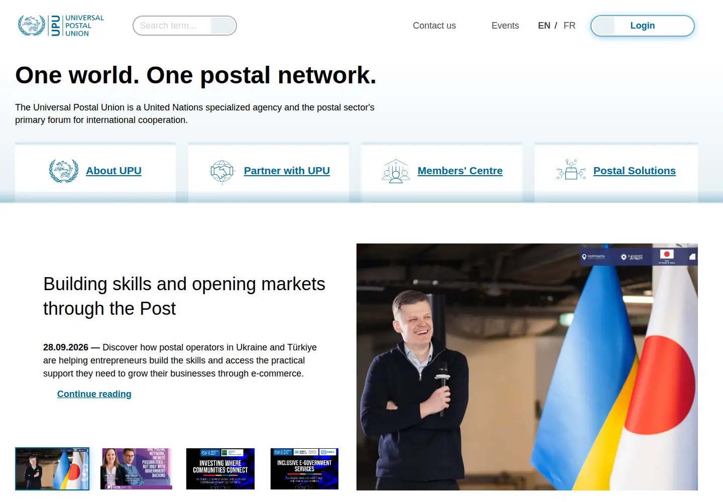 Screenshot of upu.int