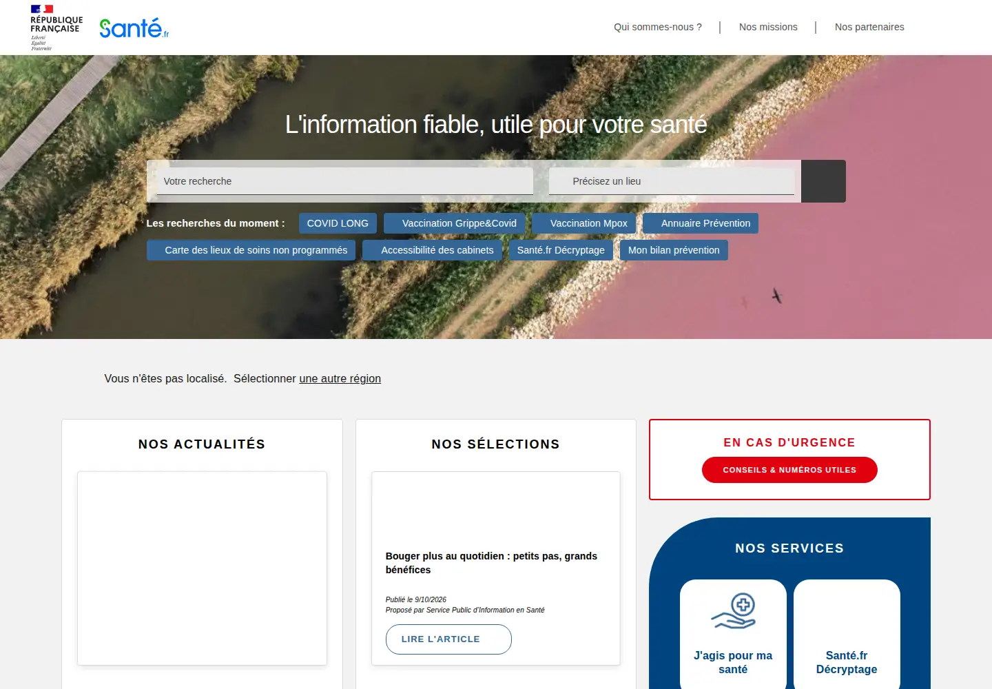 Screenshot of sante.fr
