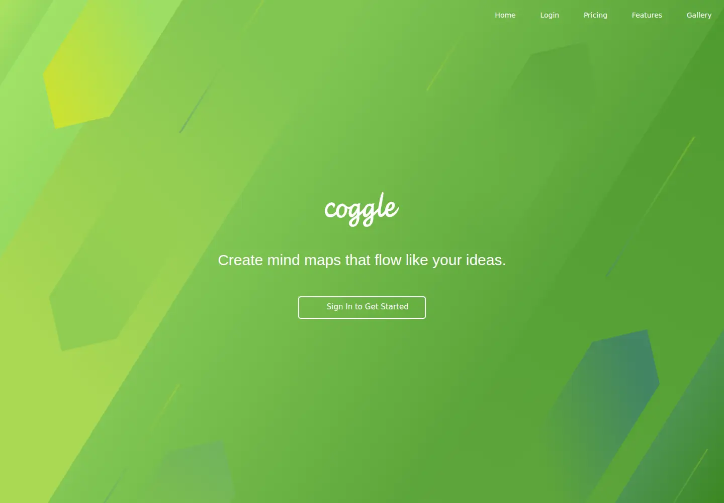 Screenshot of coggle.it