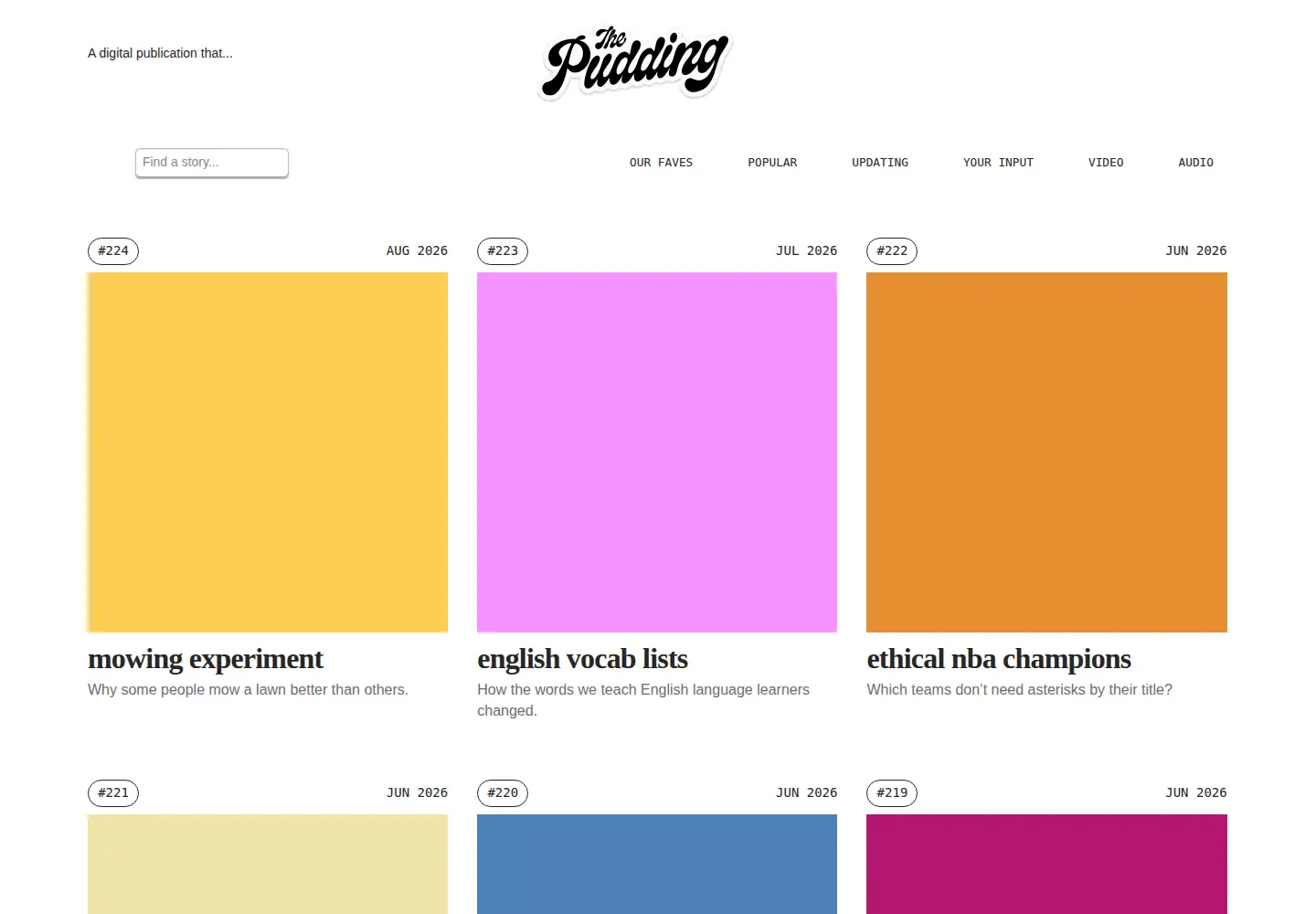 Screenshot of pudding.cool