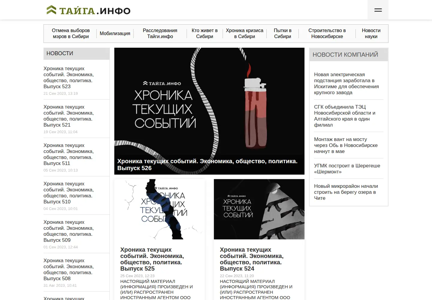 Screenshot of tayga.info