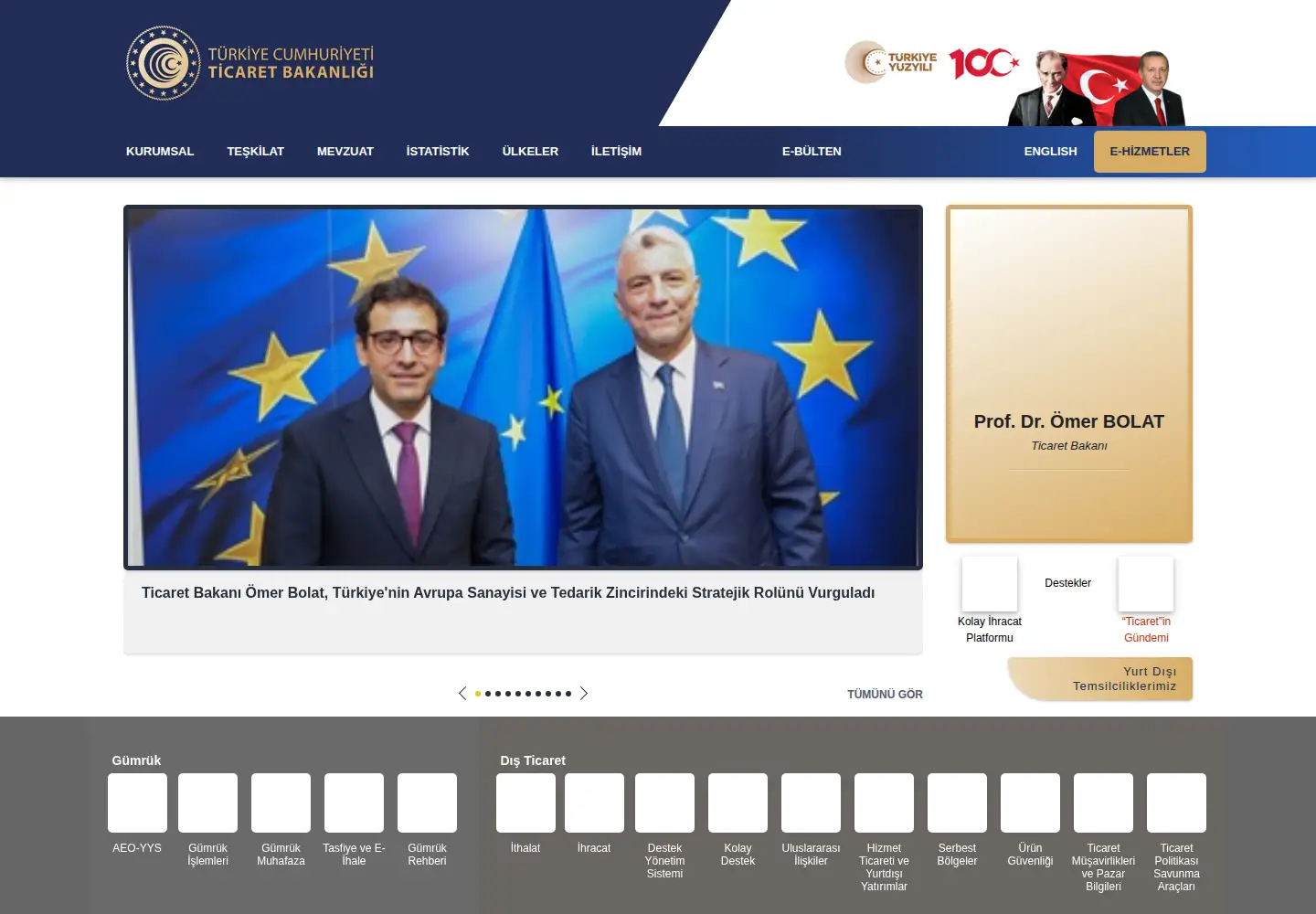 Screenshot of ticaret.gov.tr