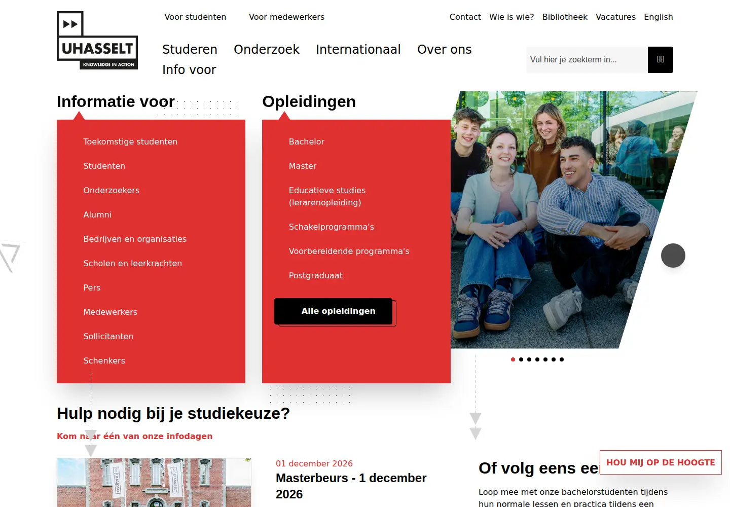 Screenshot of uhasselt.be