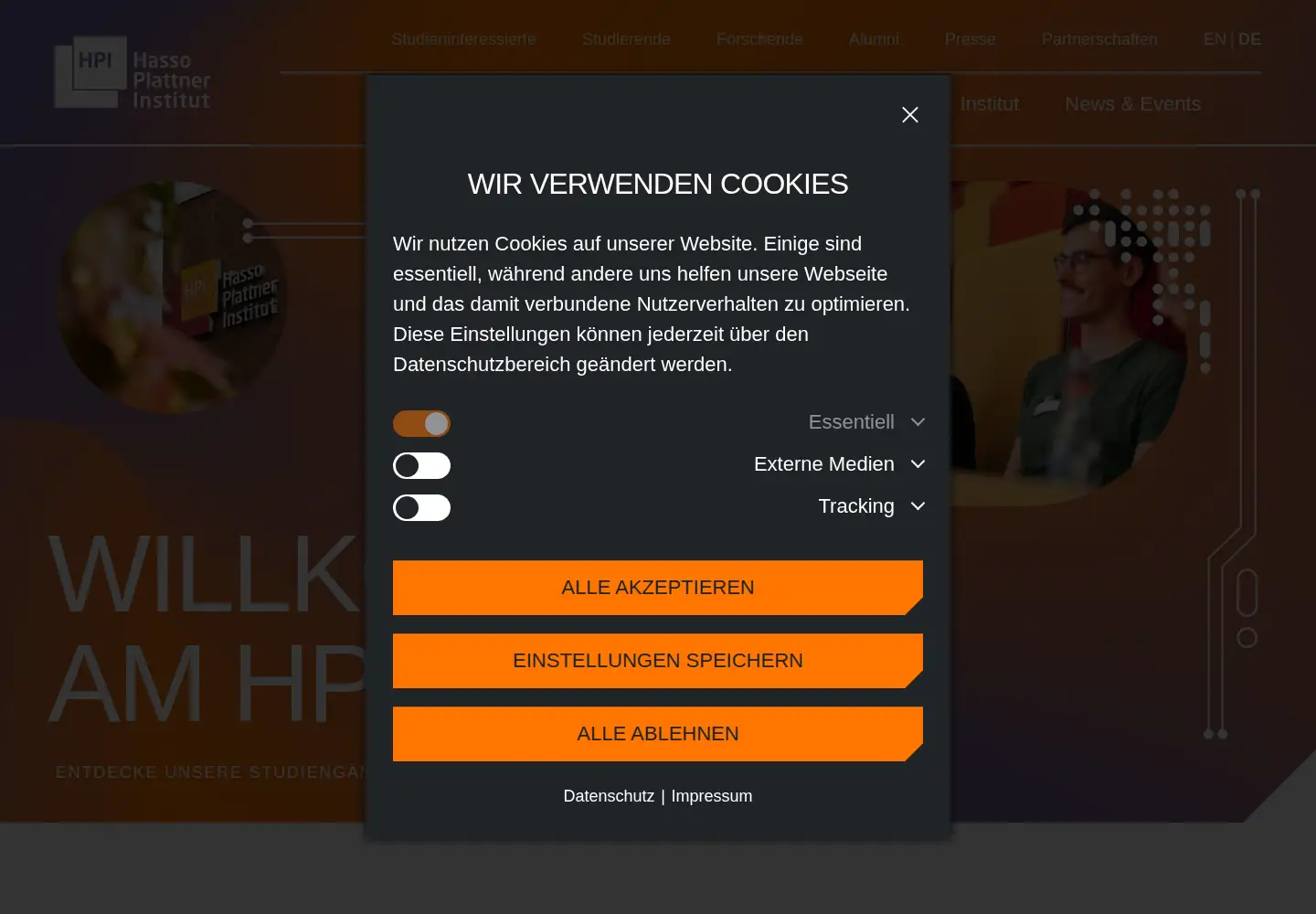 Screenshot of hpi.de