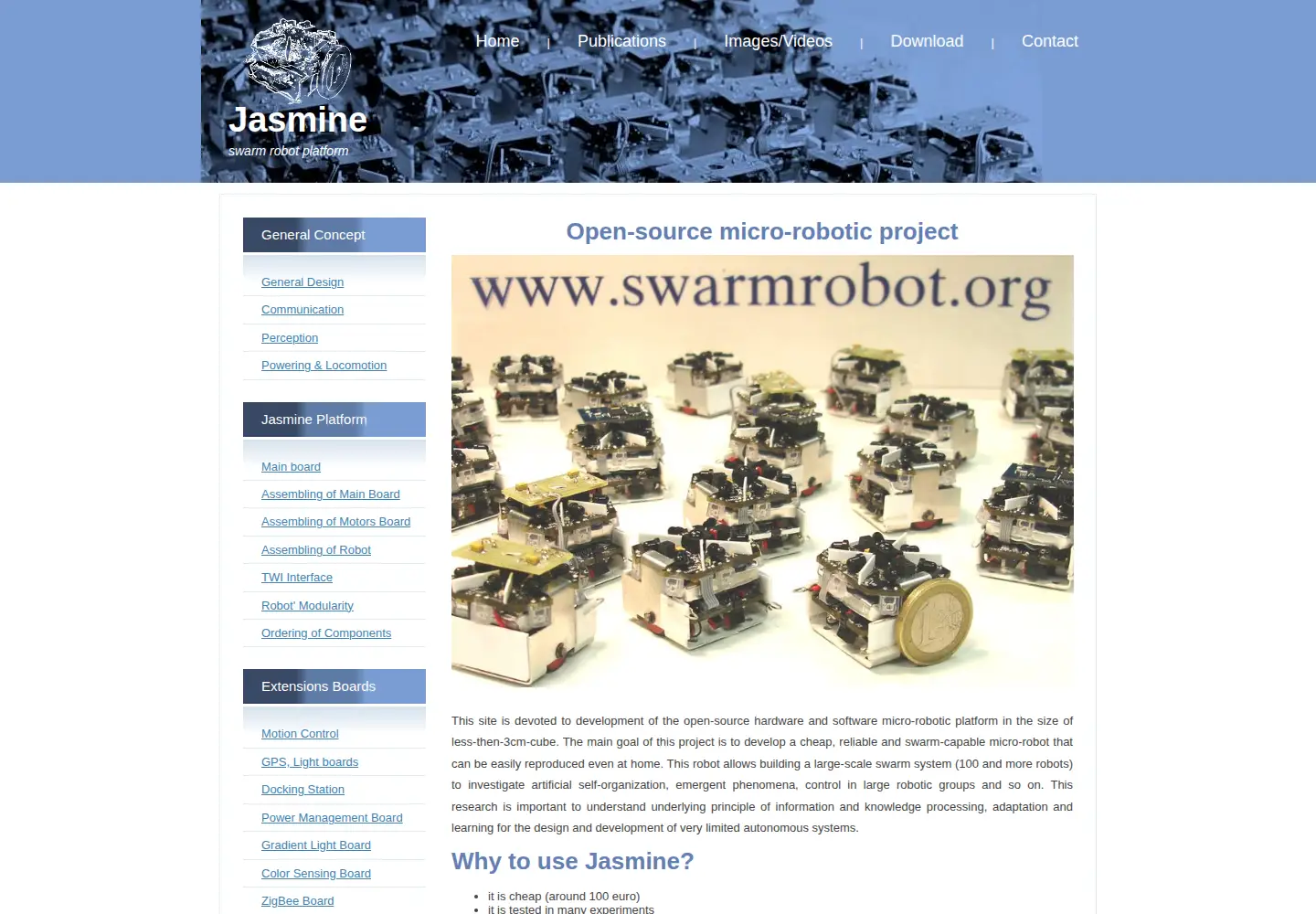 Screenshot of swarmrobot.org