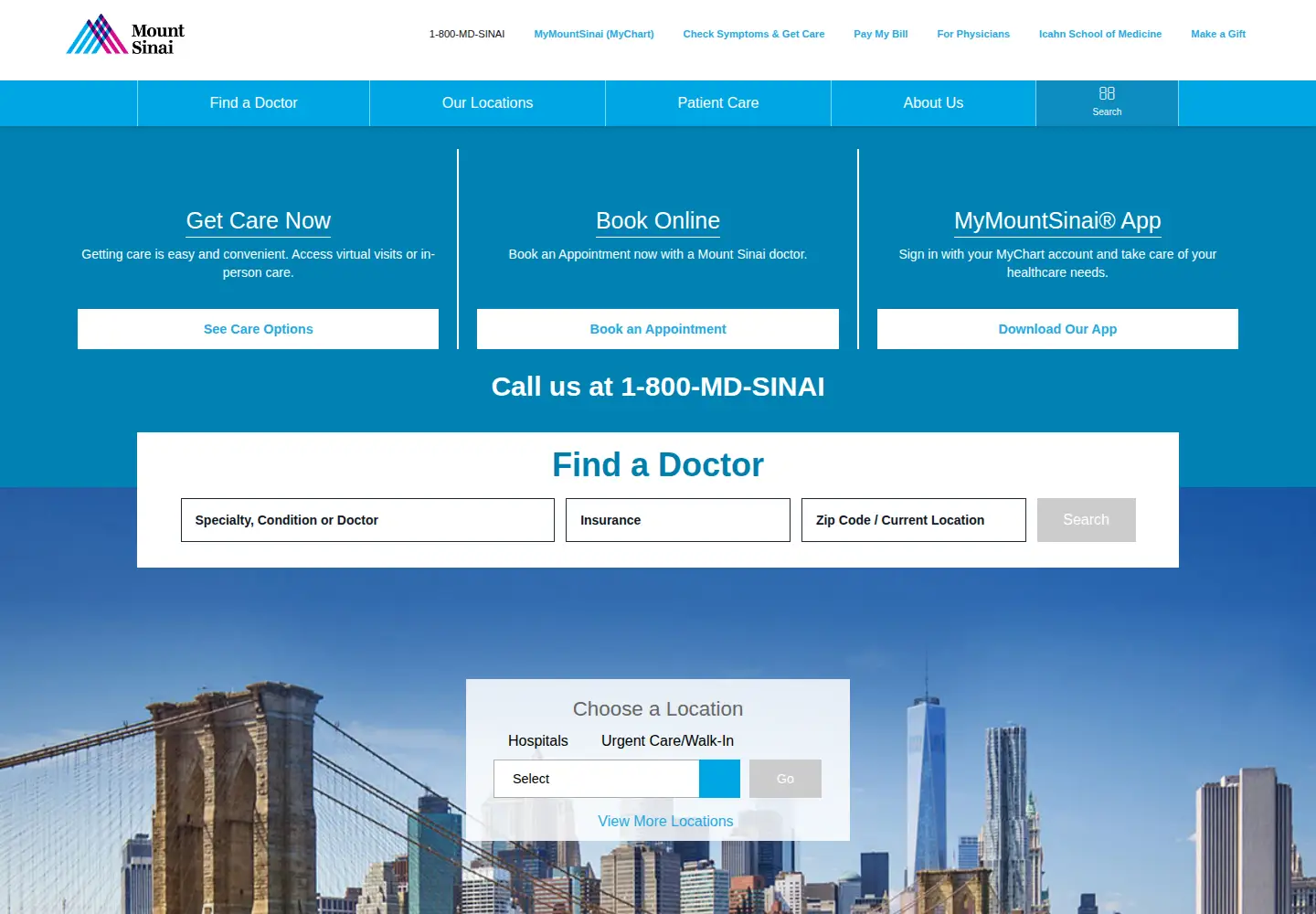 Screenshot of mountsinai.org
