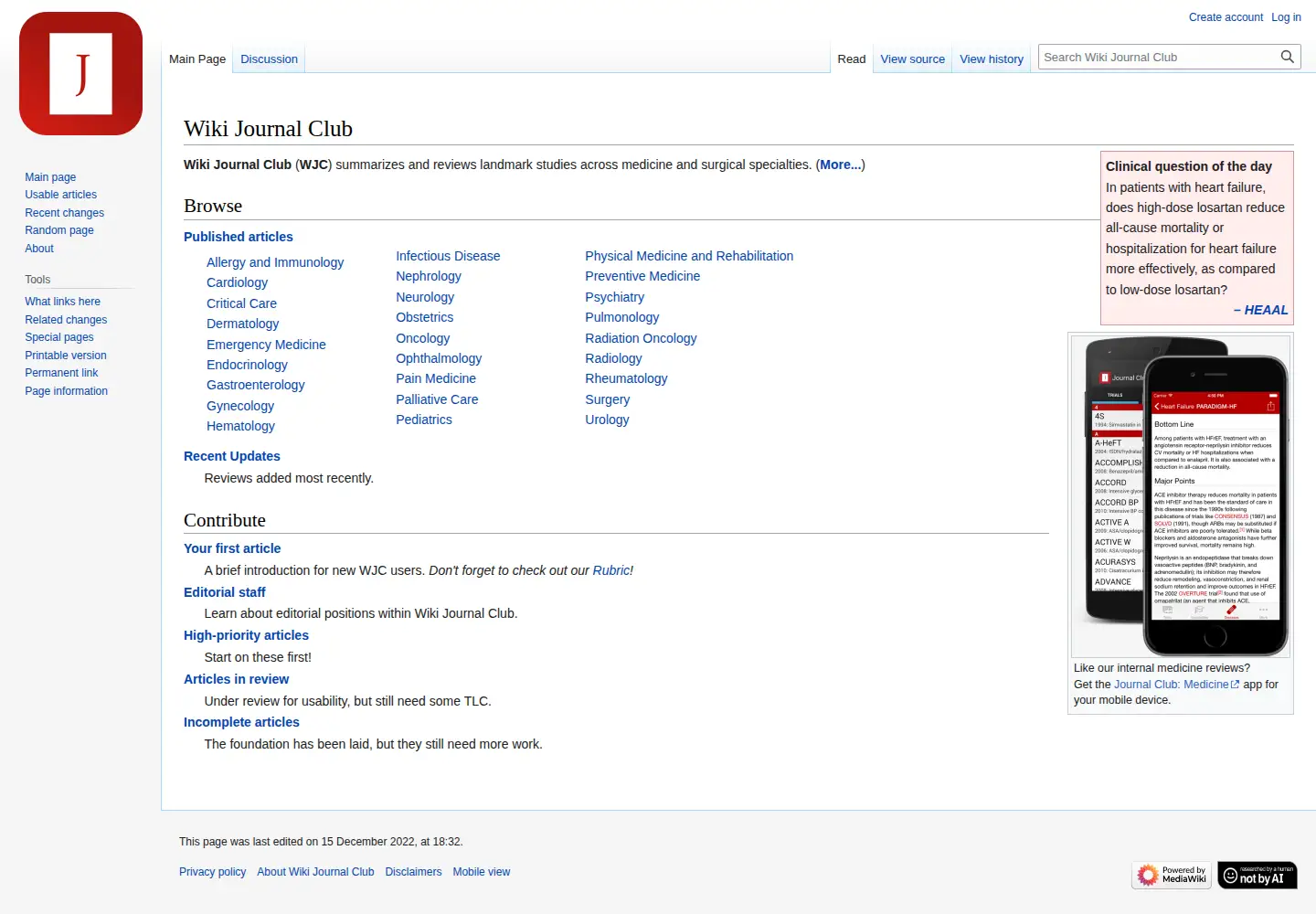 Screenshot of wikijournalclub.org