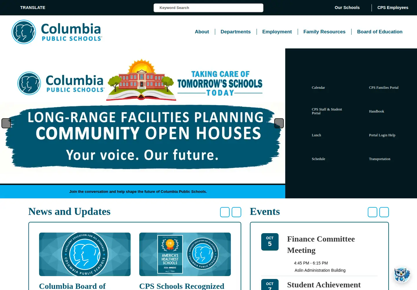 Screenshot of cpsk12.org