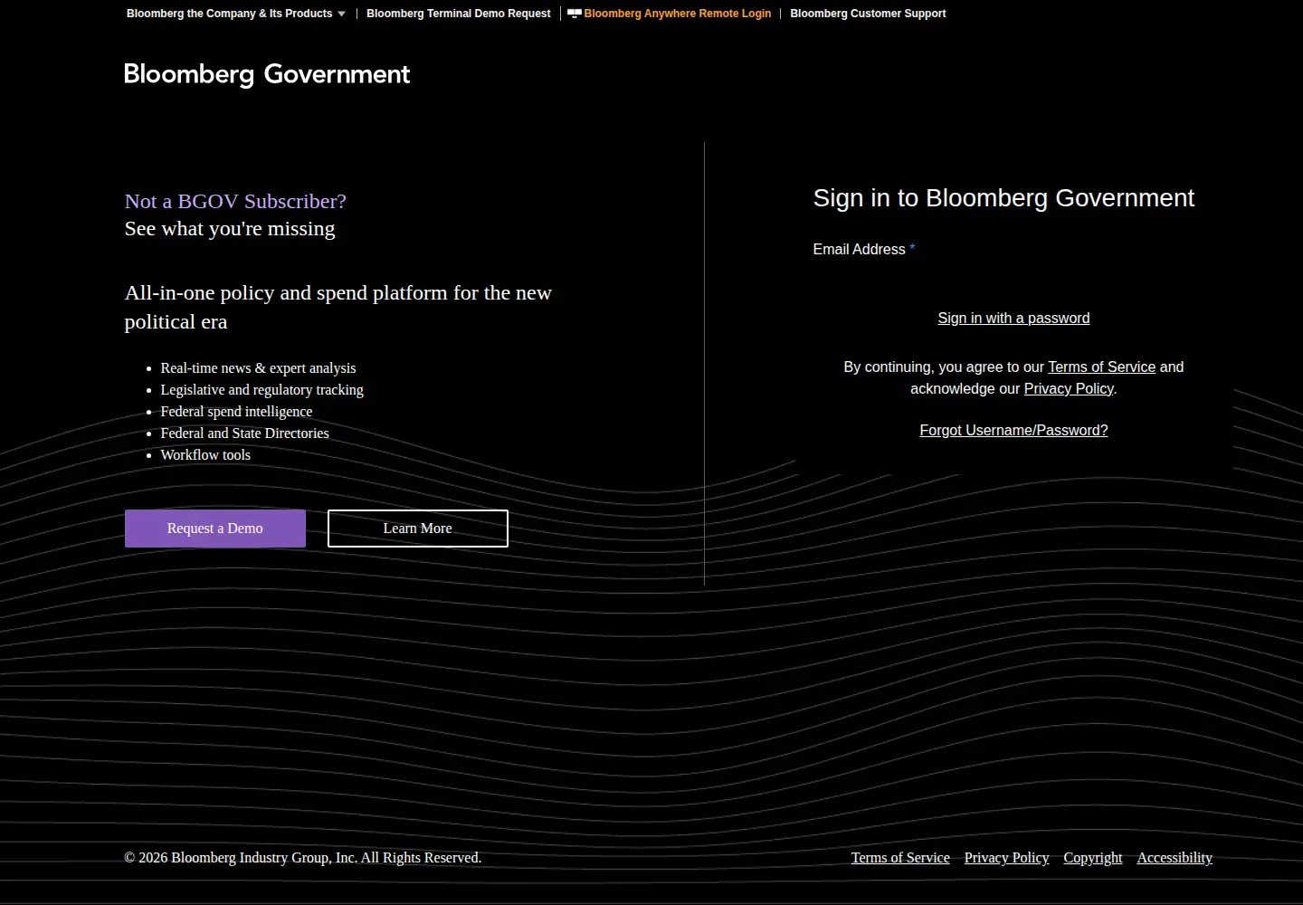 Screenshot of bgov.com