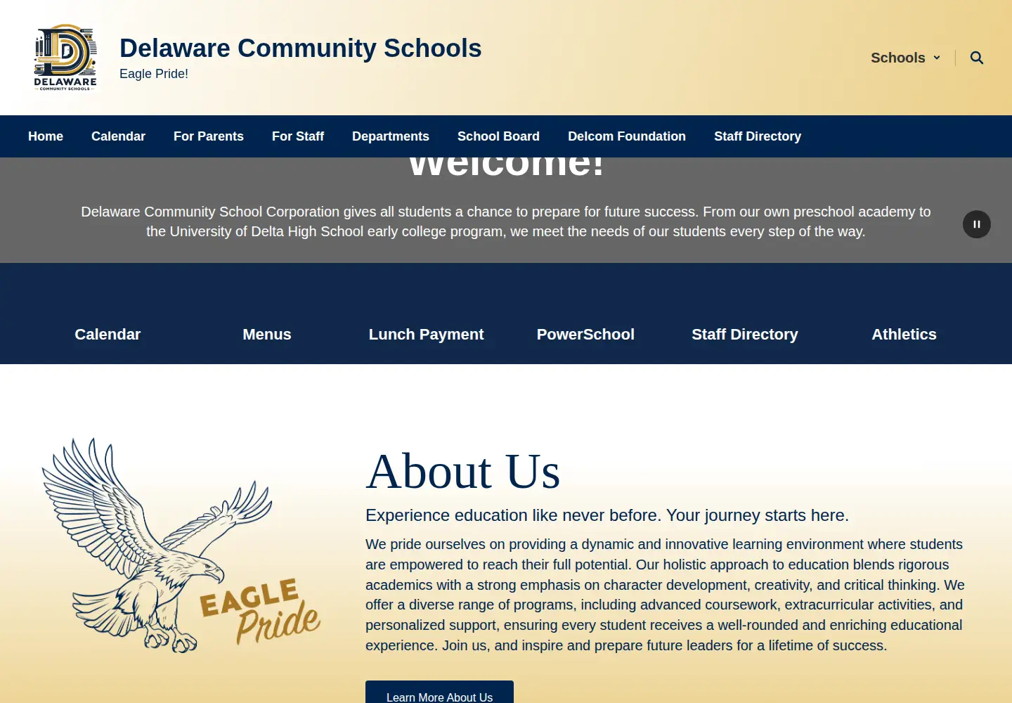 Screenshot of delcomschools.org