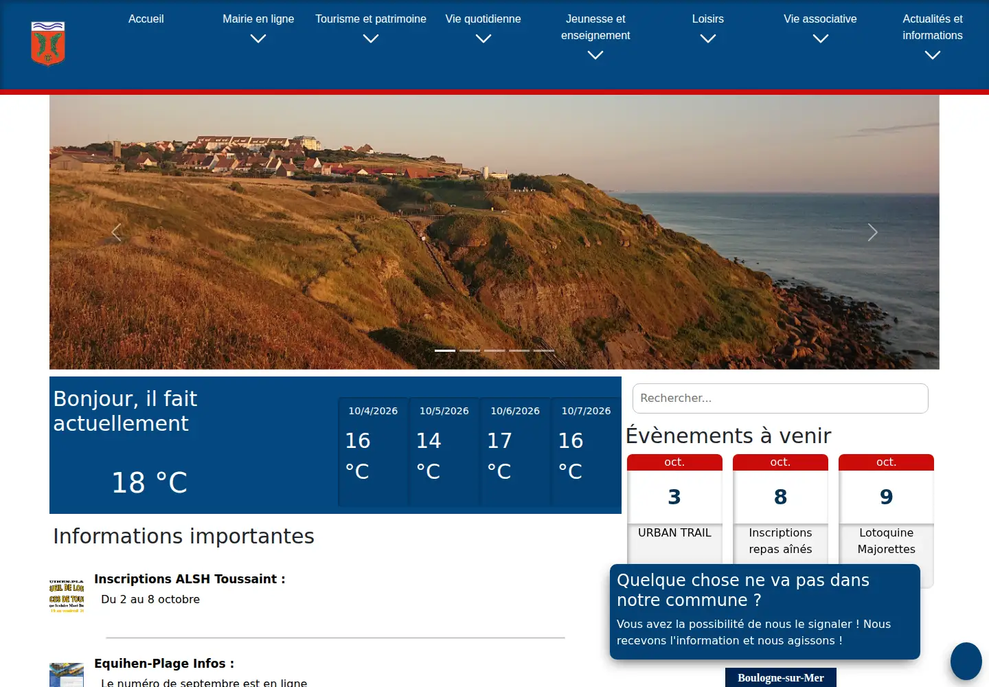 Screenshot of ville-equihen-plage.fr
