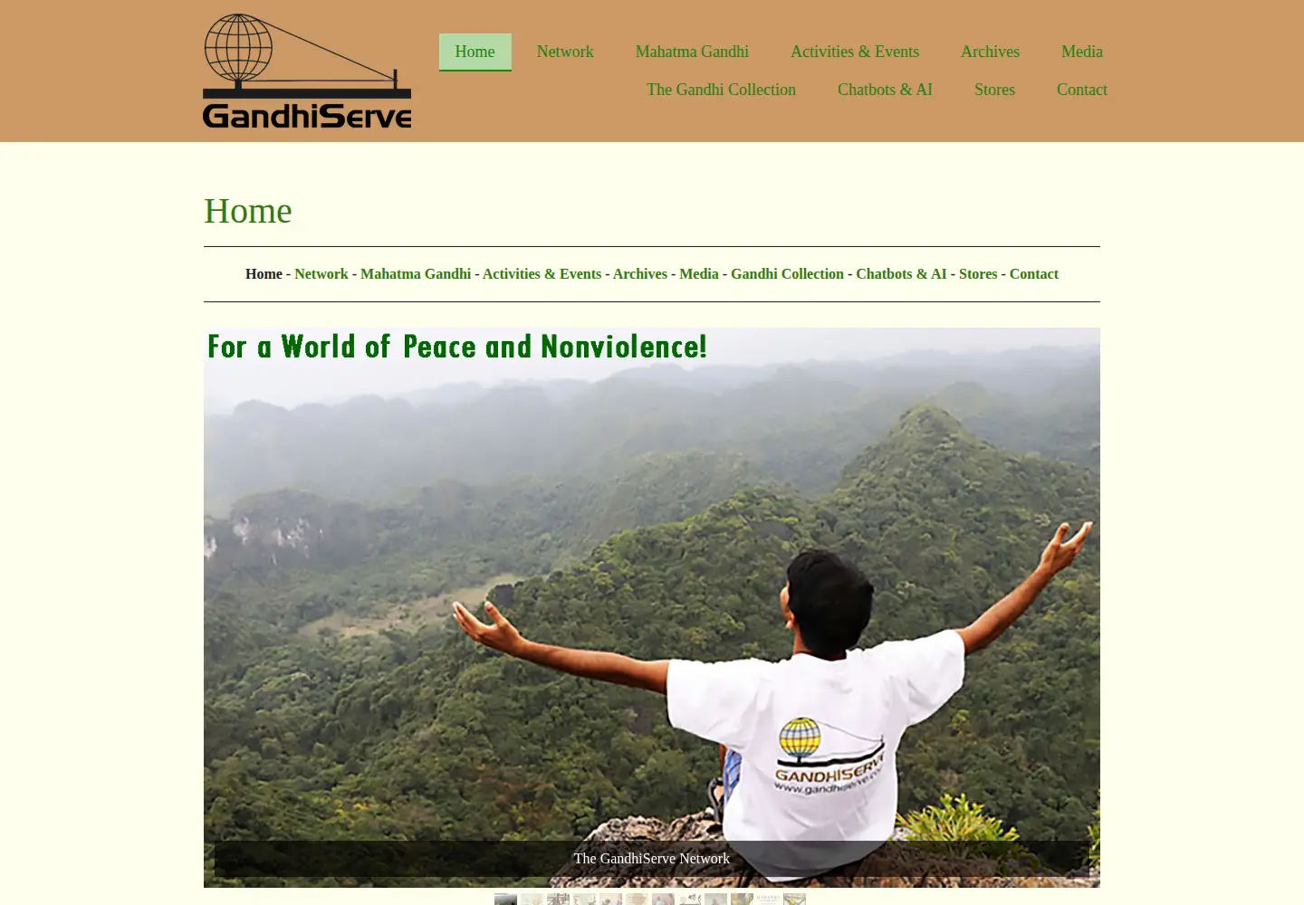 Captured homepage of gandhiserve.net in the current scan