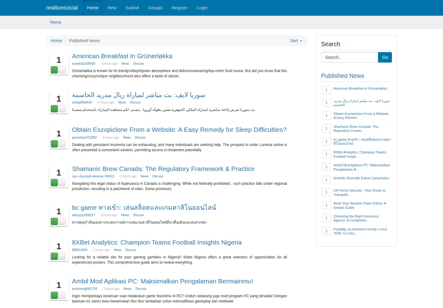 Screenshot of reallivesocial.com