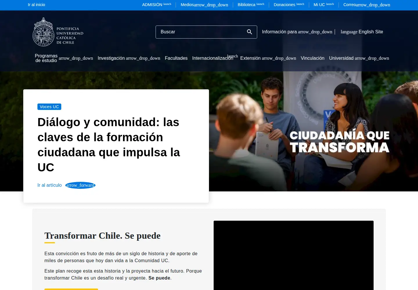 Screenshot of uc.cl