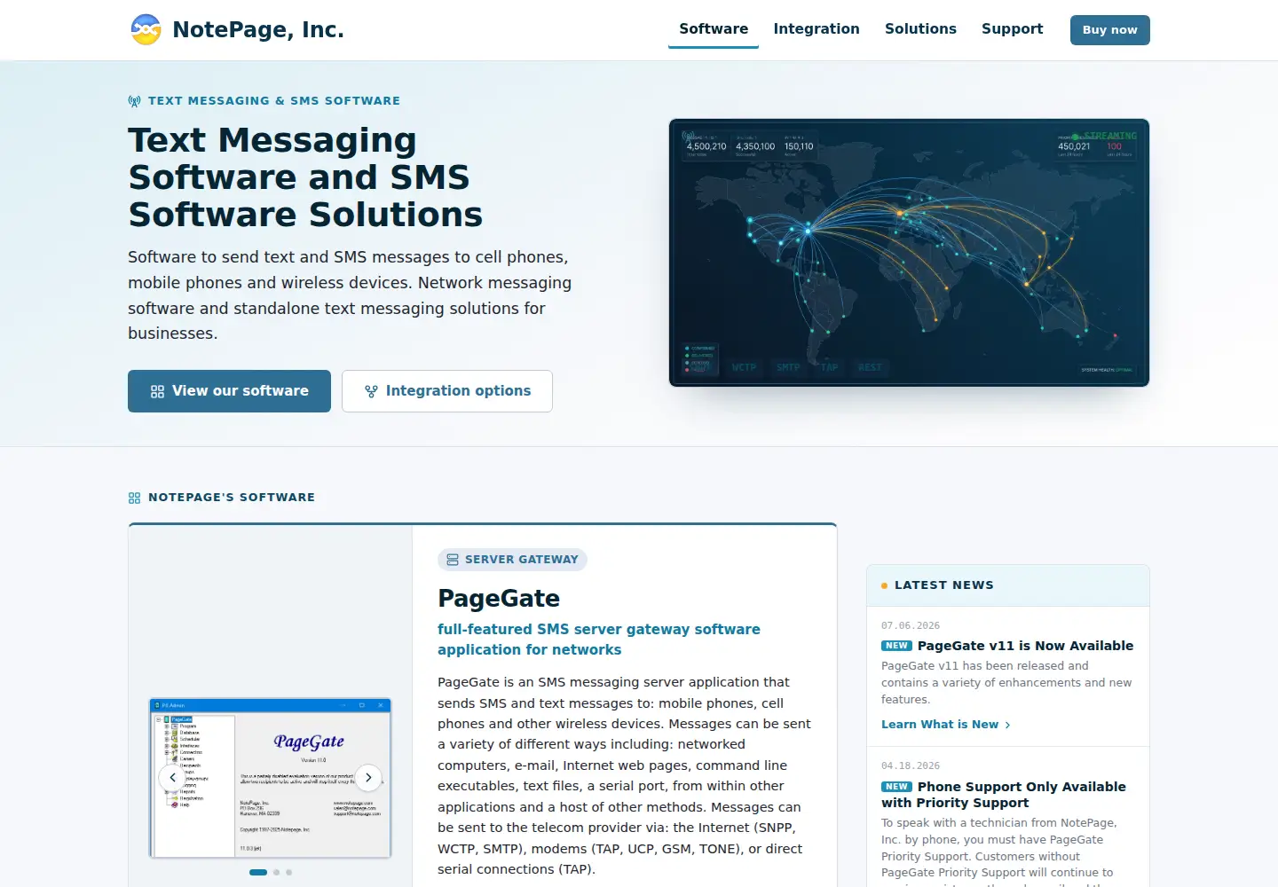 Screenshot of notepager.com