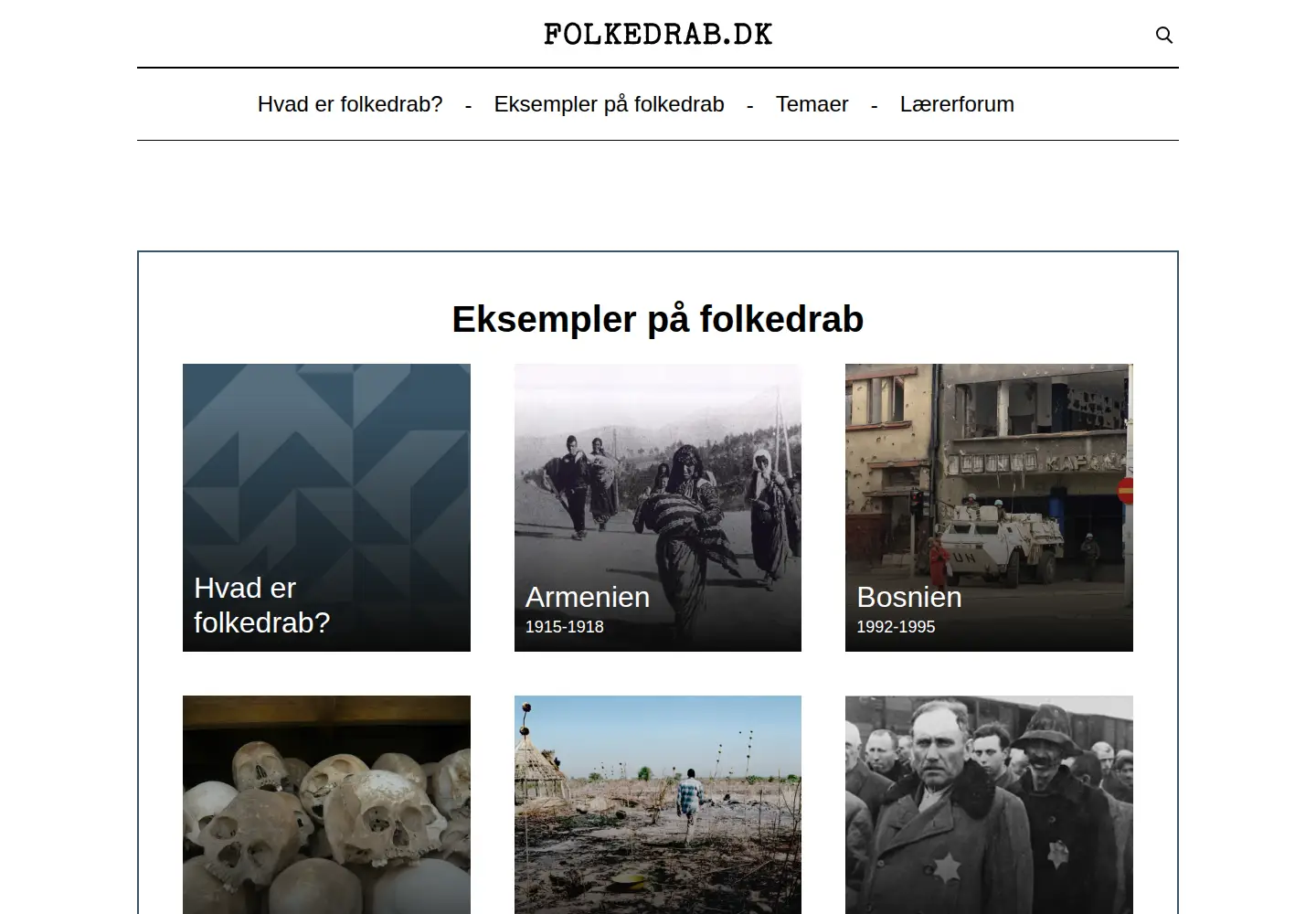 Captured homepage of folkedrab.dk in the current scan