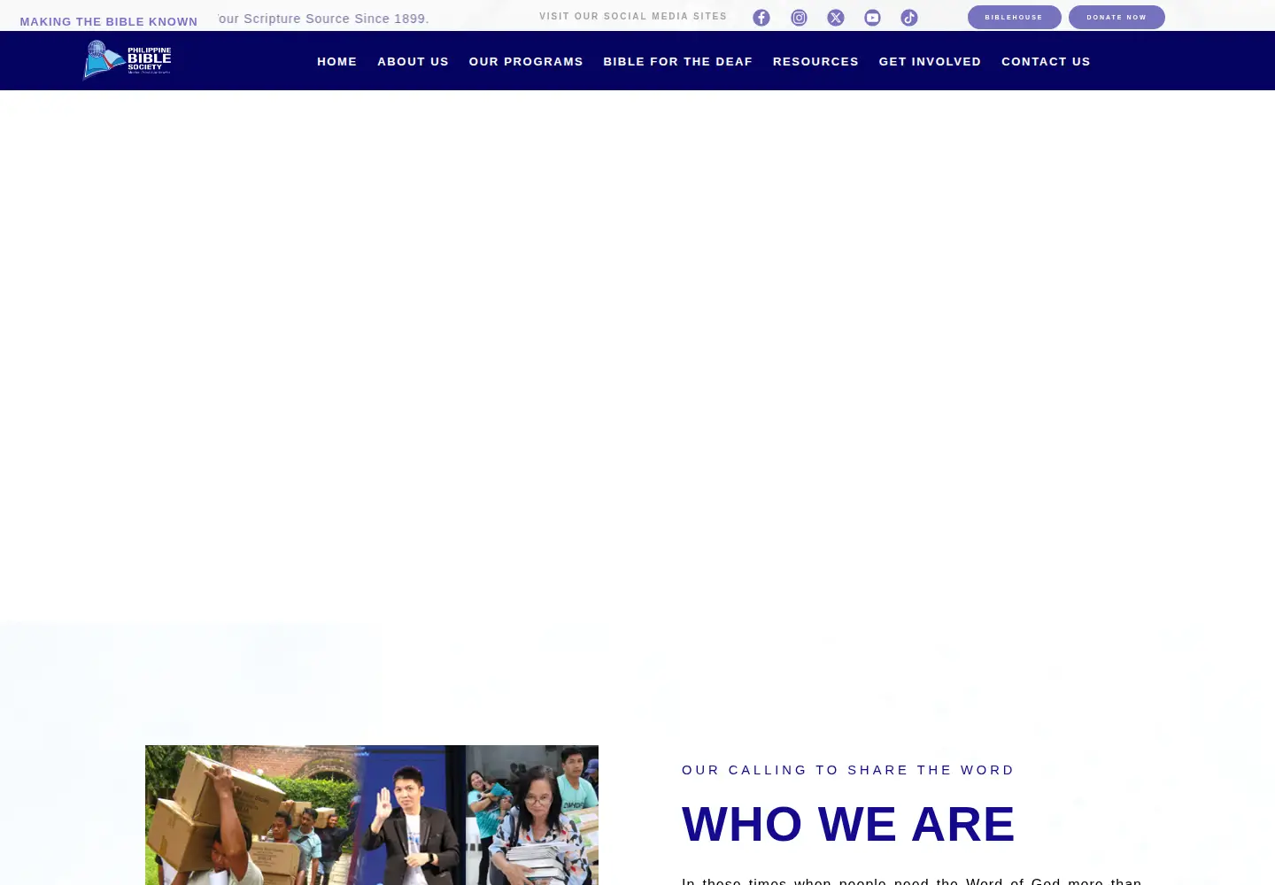 Captured homepage of bible.org.ph in the current scan