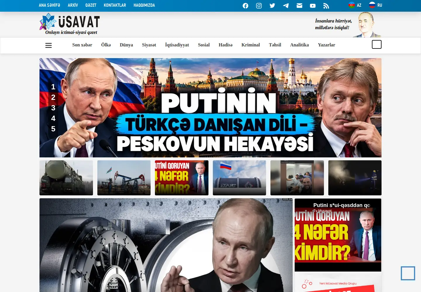 Screenshot of musavat.com