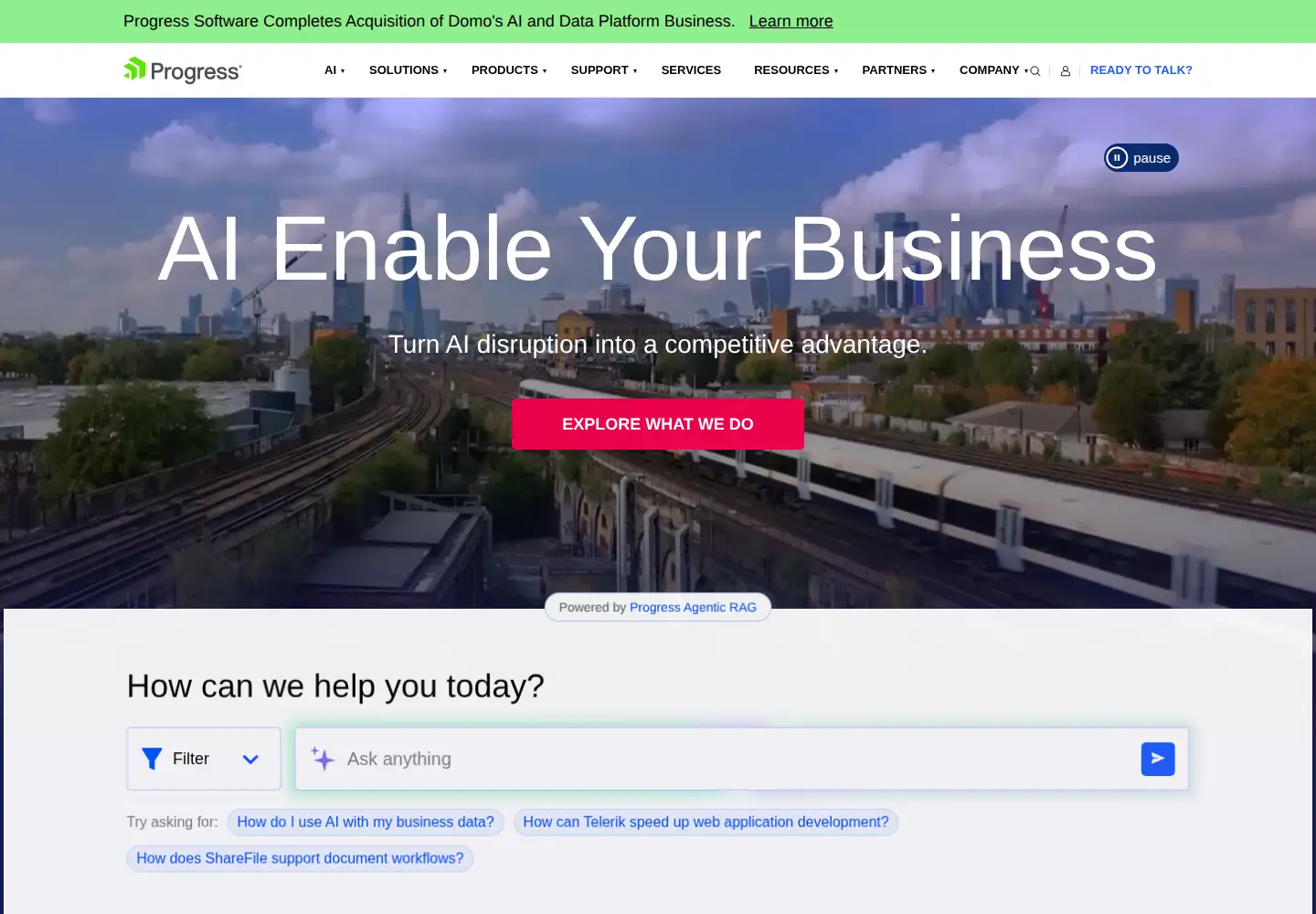 Screenshot of progress.com