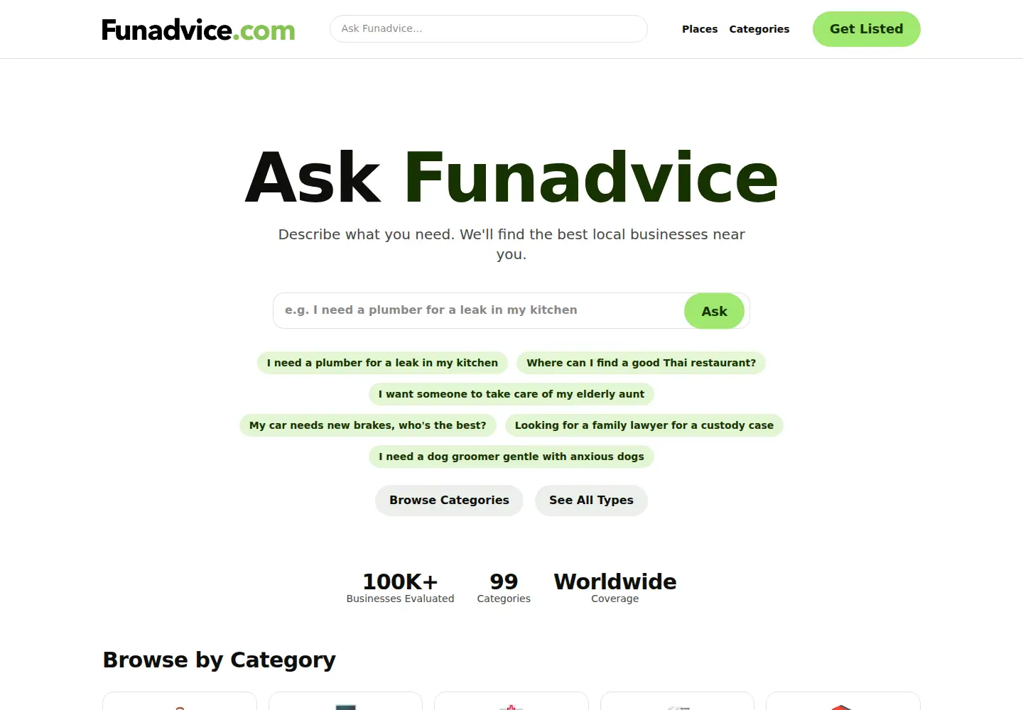 Screenshot of funadvice.com
