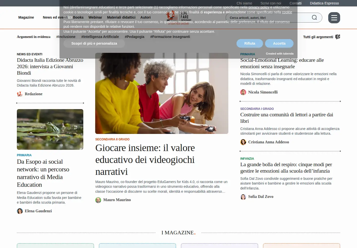 Screenshot of direfareinsegnare.education