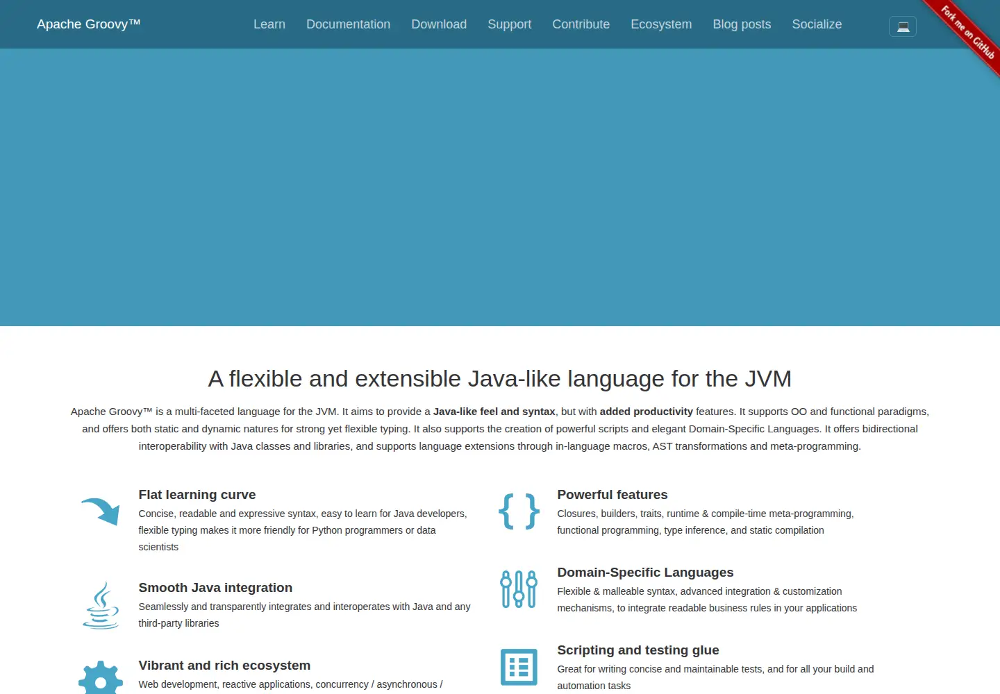 Screenshot of groovy-lang.org