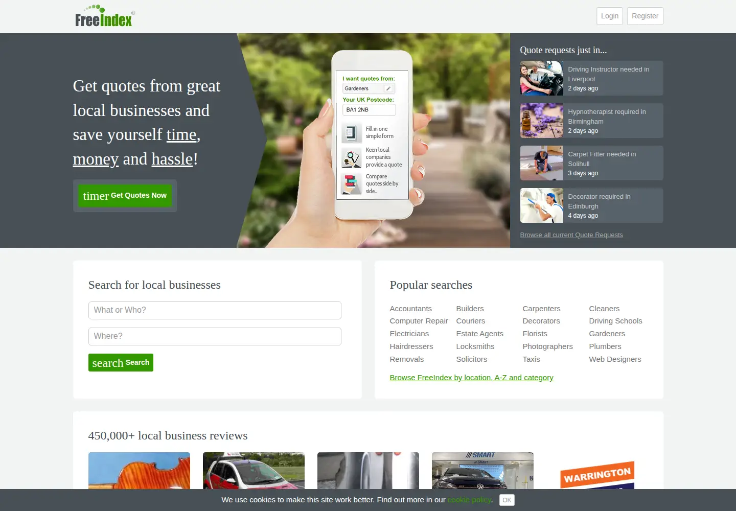 Screenshot of freeindex.co.uk