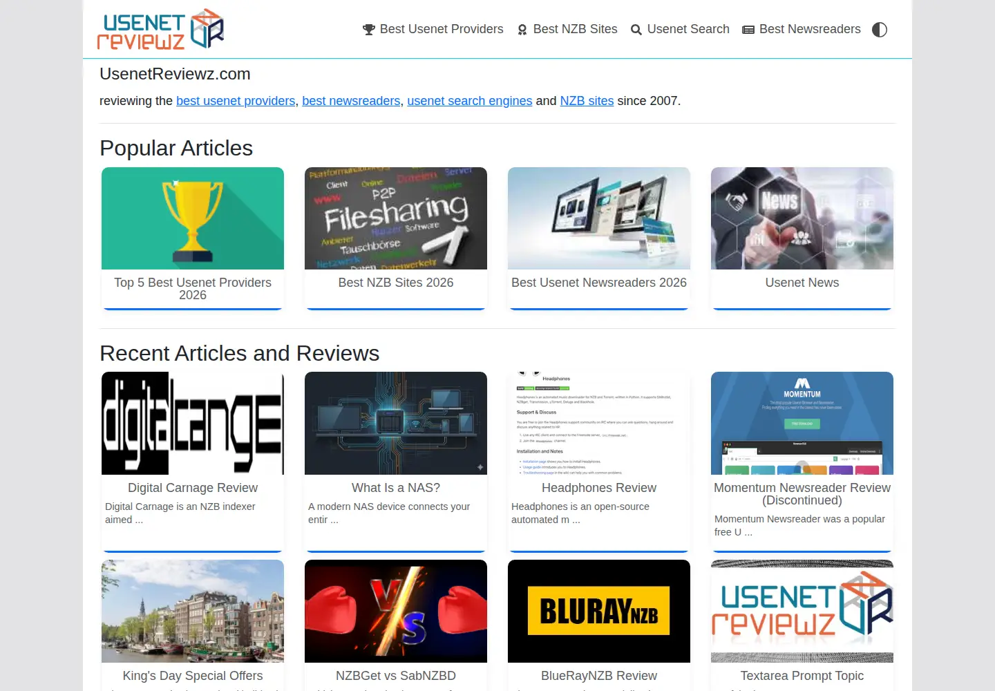 Screenshot of usenetreviewz.com