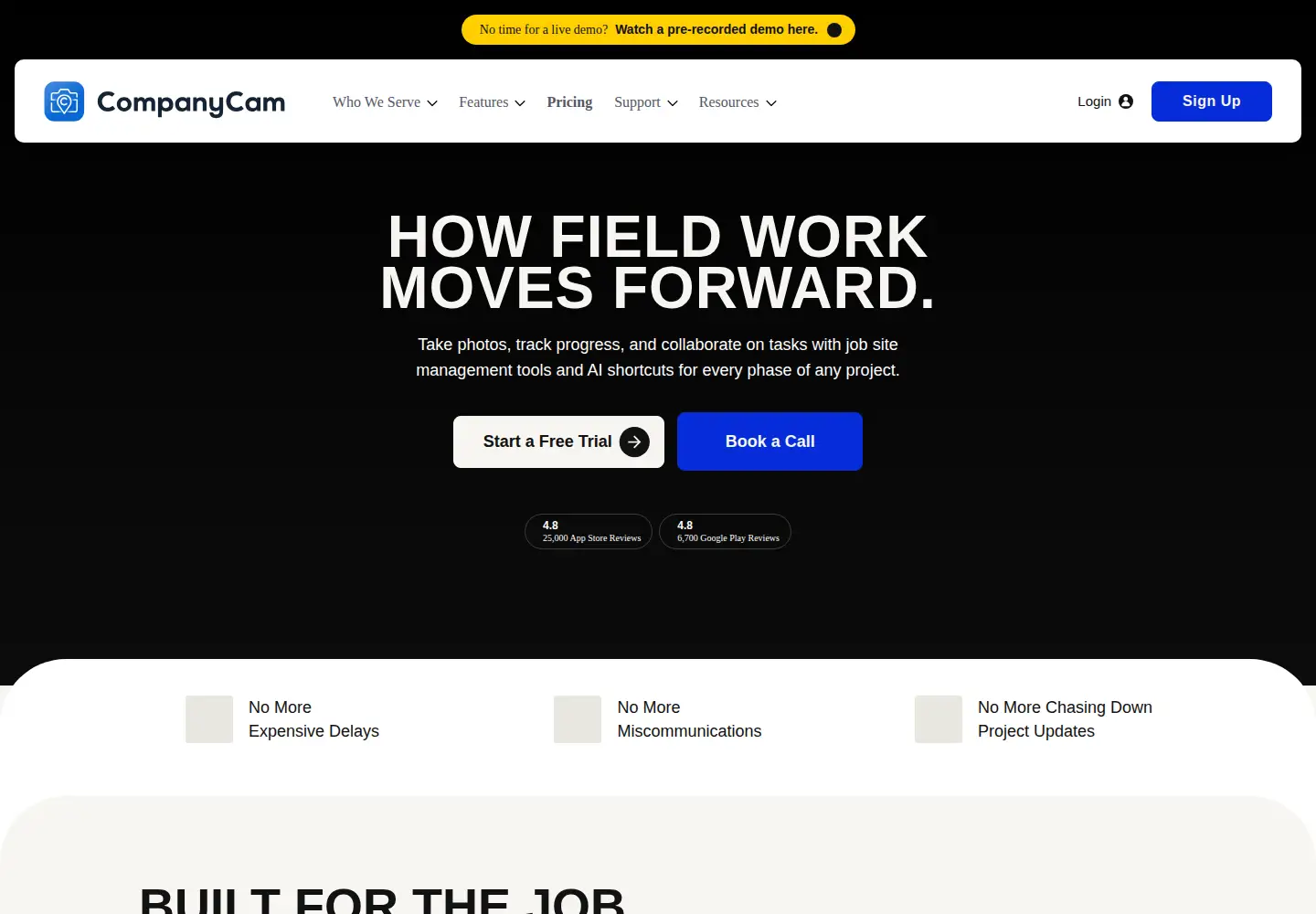 Screenshot of companycam.com