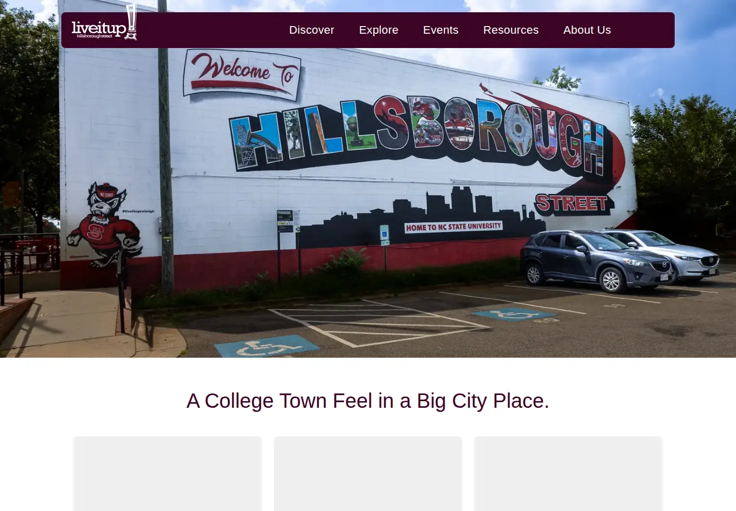Captured homepage of hillsboroughstreet.org in the current scan